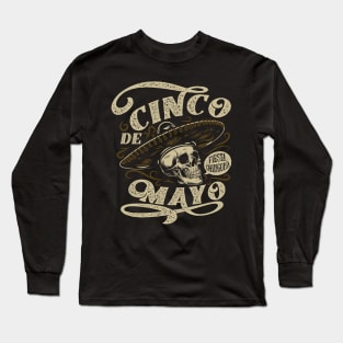 Cinco de Mayo Skull Mariachi Long Sleeve T-Shirt